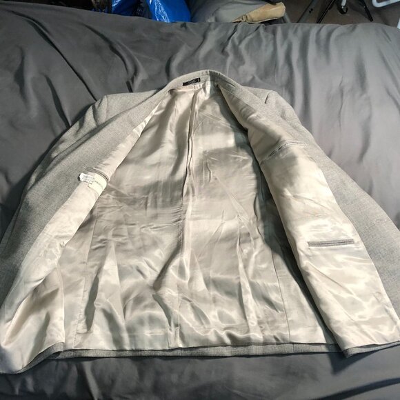 PRONTO UOMO Men's Blazer 42R Gray Sport Coat 100% Wool Classic 2-Button - Picture 13 of 16